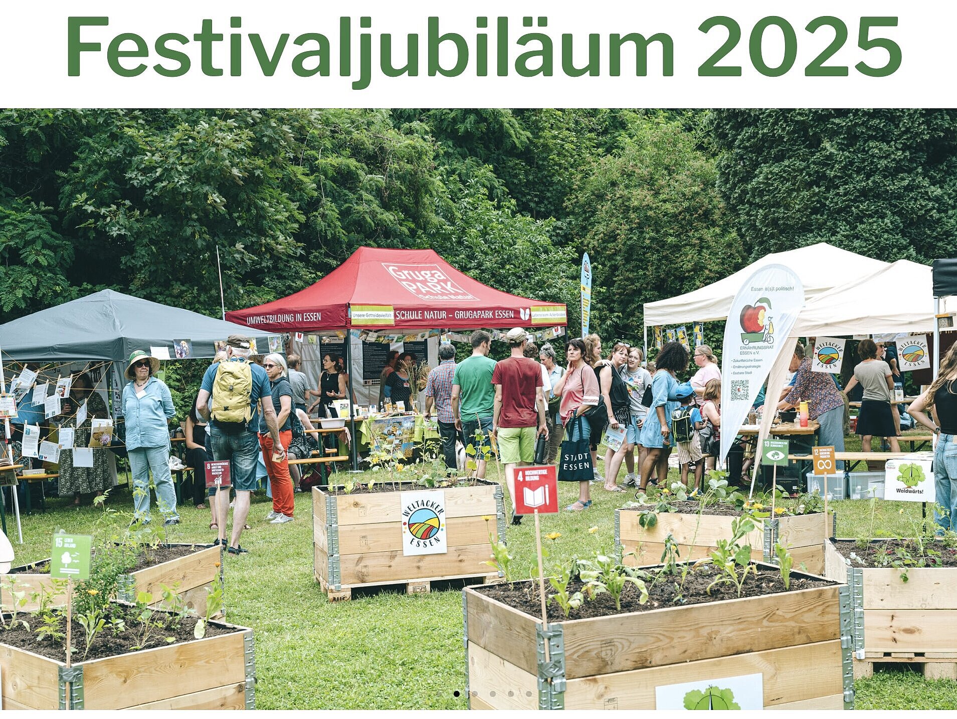Gutes Klima Festival 2026 Festzelte und Hochbeete beim Guten Klima Festival 2025