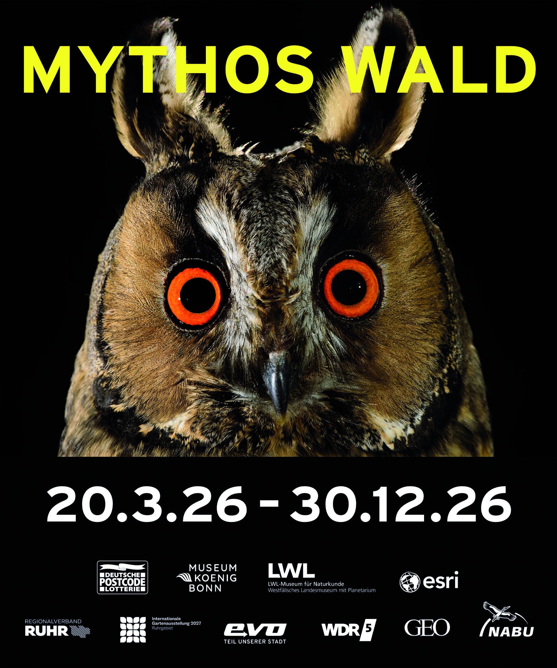 Das offizielle Ausstellungsplakat "Mythos Wald". Foto: Solvin Zankl / Gasometer Oberhausen