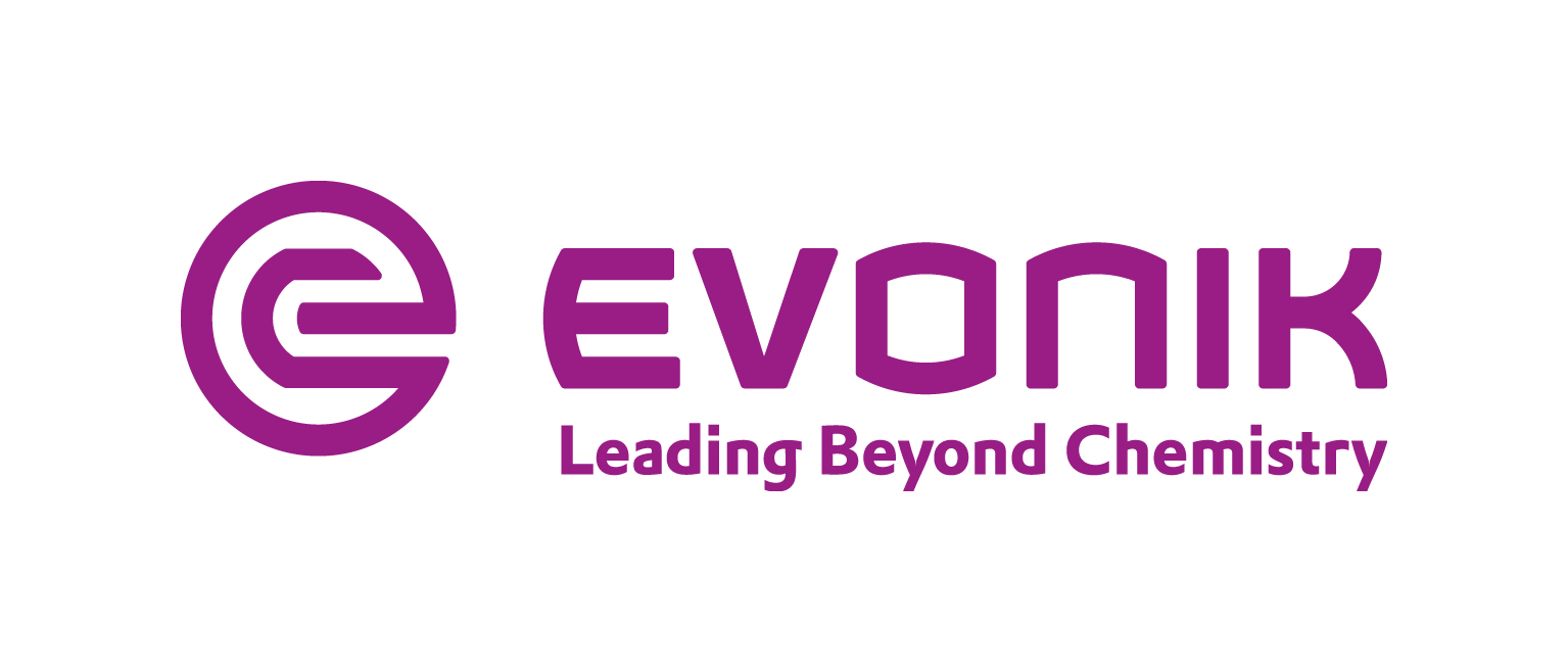 Evonik Logo | Partner der IGA 2027 lila Evonik-Logo mit Schriftzug EVONIK - Leading Beyond Chemistry